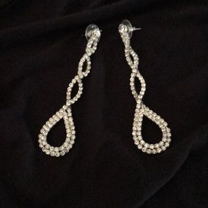 Gold stone silver earrings